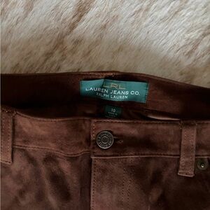 Ralph Lauren suede Pants in Rich Brown size 10